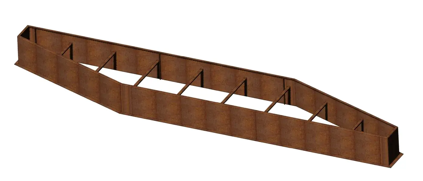 3D model af corten plantekasse