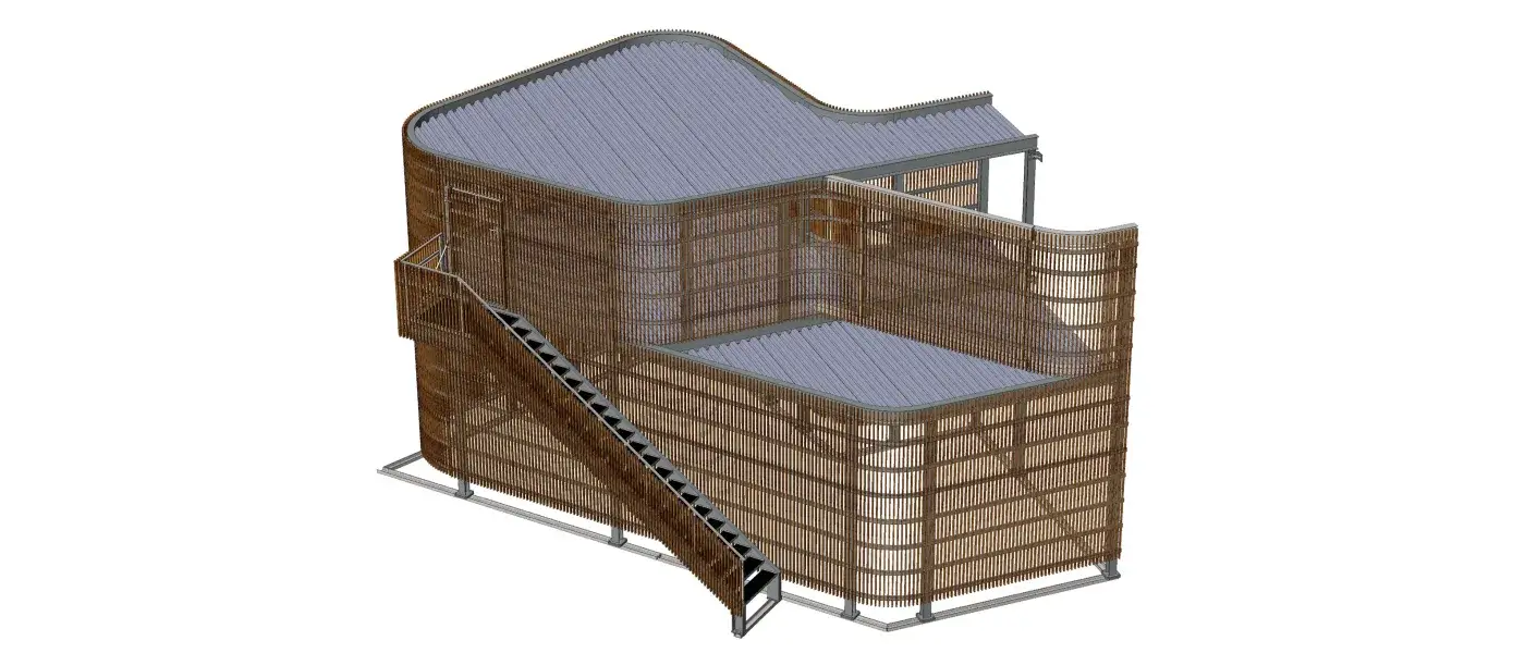 3D model af liggeskur