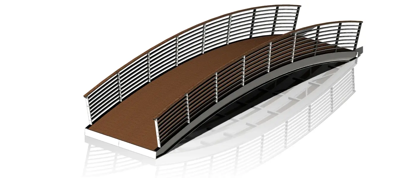 3D model af gangbro på Teglholmen i Københavns Sydhavn